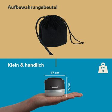 Туристичний ліхтар Skandika Tarfala Світлодіодний ліхтар, акумуляторний, плавне регулювання яскравості, гачок для підвішування, USB-порт, портативний зовнішній акумулятор 3600 мАг, теплий білий, холодний білий, 110 годин автономної роботи Ліхтар для намет