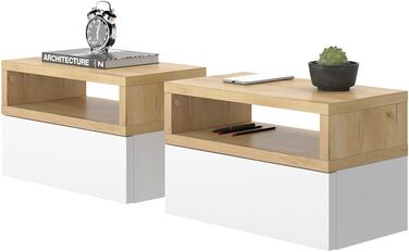 Тумба приліжкова Vicco Urbano, дуб золотистий/білий, 45 x 28 см Коричнева одномісна