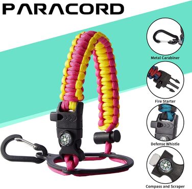 Пляшка для води з нержавіючої сталі об'ємом 1,8 л - з паракордовою ручкою, соломинкою та кришкою з автоматичним відкриванням, напл