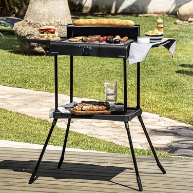 Електричний гриль PerfectSteak 4250 Підставка з потужністю 2400 Вт, решітка для гриля з нержавіючої сталі, підставка з великою поверхнею, 3 рівня висоти та панелі лобового скла, нержавіюча сталь, PerfectSteak