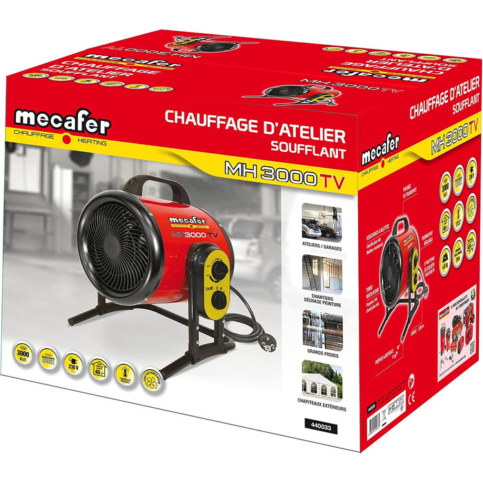 Теплова гармата Mecafer MH3000VT, 3000 Вт, Turbo, до 40 м