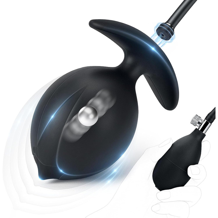 Фалоімітатор Defomy надувний, зі сталевими кульками та магнітною системою, регульований