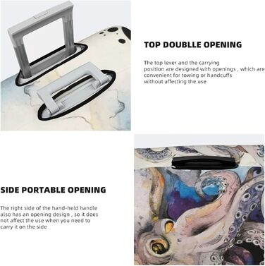 Чохол для валізи Октопус, міцний захист, підходить для багажу розміром 45,7 - 81,3 см, розмір XL, чорний, екстра-великий