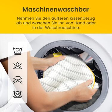 Подушка для сну Cosi Home Shredded Memory Foam, регульована подушка з бамбуковим чохлом та охолоджувальним ефектом, пінопластова подушка для сну на спині, животі та боці - можна прати, (1 упаковка)