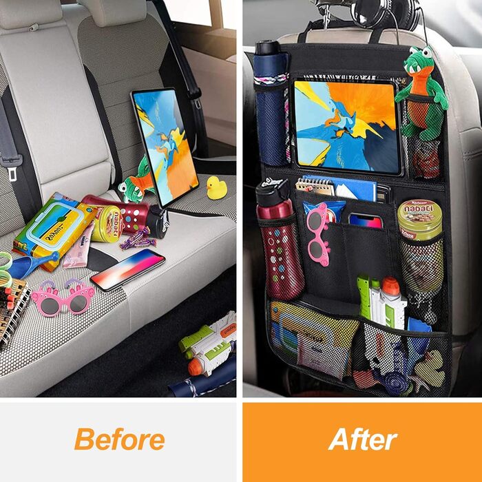 Організатор для захисту спинки автомобіля Newaner з підтримкою декількох кишень, великий органайзер для заднього сидіння автомобіл