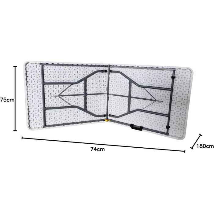 Прямокутні розкладні столи 180 x 74 x 74 см (8 осіб) 180 x 74 x 74 см (8 осіб) Світло-сірий