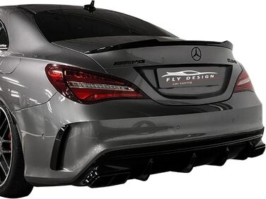 Задній спойлер підходить для Mercedes-Benz W117 / C117 CLA-Class, заднє крило, губа спойлера для тюнінгу автомобіля, пофарбована в колір V-Still, ABS пластик, Obsidian Black 197, 70244