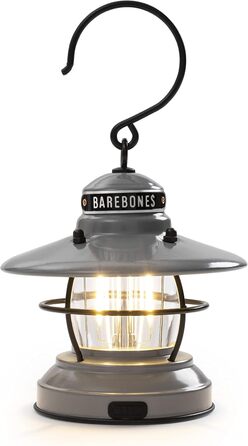 Міні-ліхтар Barebones Edison вінтажний світлодіодний вуличний ліхтар із регулюванням яскравості компактний, всепогодний вуличний світильник для походів, кемпінгу, риболовлі та домашнього декору (сланцево-сірий)