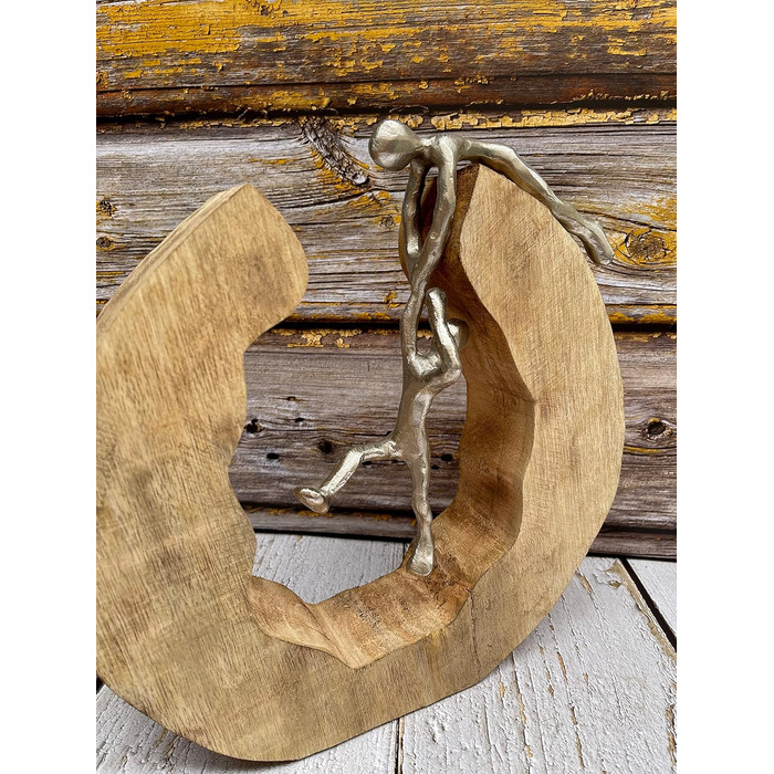 Скульптура "Командна робота" (30 см) — Срібло, Манго Дерево, Алюміній