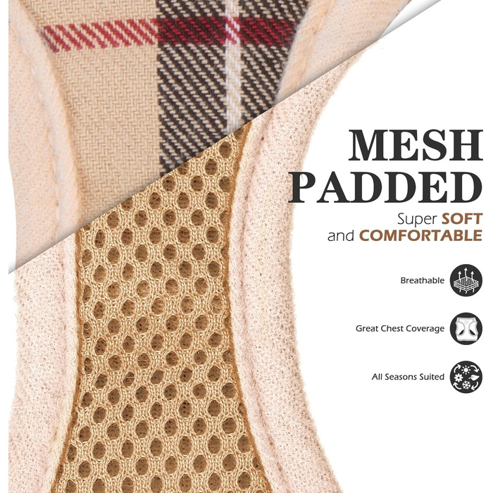 Шлейка та повідок для собак, комплект з тримачем для AirTag, м'яко підбитий, середній розмір, противисмикування, світловідбиваюча шлейка для цуценят, нашийник та повідок для прогулянок, Хакі, розмір S (Нашийник 22.8-29 см, Обхват грудей 36.8-40.6 см) Хакі