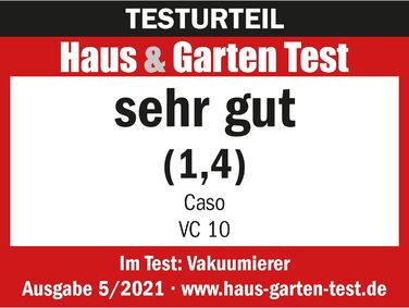 Вакуумний пакувальник CASO VC10 - вакуумний пакувальник, свіжа їжа до 8 разів довше, довжина 30 см і стабільний зварний шов, переможець тесту Stiftung Warentest (01/2018), в т.ч. 10 професійних пакетів з фольги VC 10