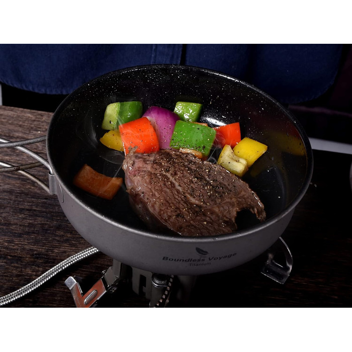 Титанова сковорода з антипригарним покриттям 15 см Легка сковорода Сковорода Походи Кемпінг Маленька тарілка Чаша Відкритий посуд