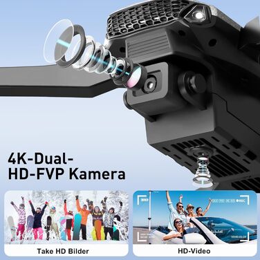 Дрон з камерою HD 4K, складаний з FPV передачею, RC квадрокоптер з сумкою, круговий політ, 3D фліп, повернення однією кнопкою, безголовий режим, міні дрон подарунок для початківців, дітей, підлітків