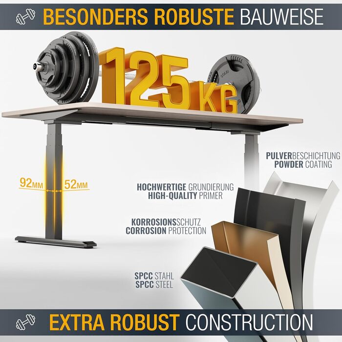 Електричний стіл з регулюванням висоти WM0623-B Каркас офісного столу з 2 двигунами (без стільниці) Комп&39ютерний стіл Каркас офісного робочого столу Чорний каркас столу з регулюванням висоти Wm0623-b (V)