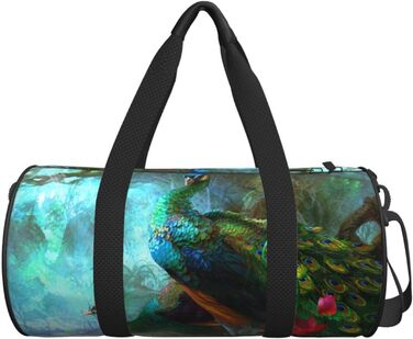 Яскрава спортивна сумка-дорожня Павичче око, унісекс, велика містка сумка для подорожей та спорту