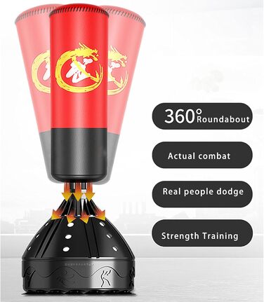 Вільно стоячий боксерський мішок Важкий твердий боксерський мішок Пристрій поглинання шуму вібрації для дорослих Молодіжні чоловік