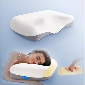 Подушка для шиї, подушка з піни з ефектом пам&39яті, ергономічна, ортопедична подушка з регульованою жорсткістю, подушка для підтримки шиї для сну на боці, спині та животі, 65 x 35 x 11,5 см