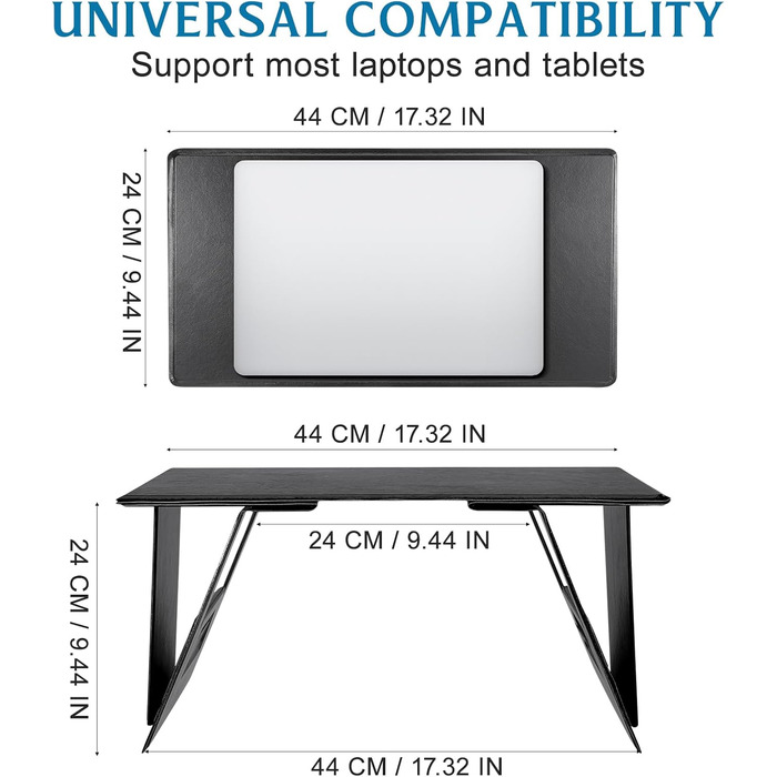 Портативний складаний стіл для ноутбука для автомобіля, дивана, ліжка. Міцна стільниця високої щільності, багатофункціональний стіл для читання та ноутбука, стандартний розмір