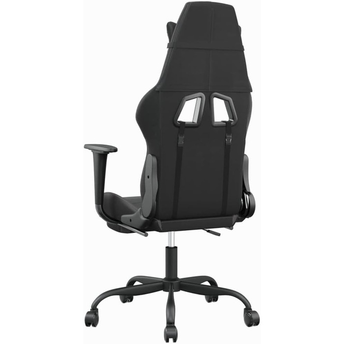 Ігрове крісло з підставкою для ніг, чорно-сіра штучна шкіра, офісне крісло, ігрове крісло, ігрове крісло, обертове крісло, стілець для столу - 3143657