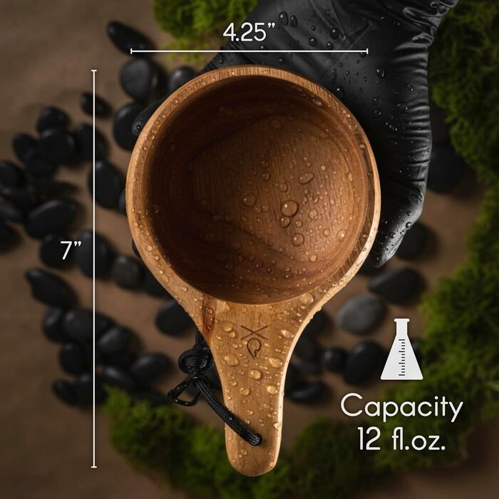 Переживіть спрагу з дерев&39яною кружкою Lore Kuksa, різьбленою вручну, кемпінговою кружкою, дерев&39яною чашкою, 340 мл, традиційною скандинавською кемпінговою кавовою кружкою, туристичною кружкою, легкою, міцною, кемпінговою мискою для бушкрафту з сучас