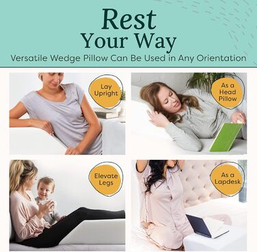 Бамбукова подушка для ніг Zen - подушка для ніг, стоп та колін для підняття та полегшення - зручна клиноподібна подушка для ліжка та дивана - чохол, який можна прати