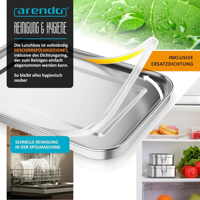 Ланчбокс з нержавіючої сталі 1200 мл з відділеннями два знімні роздільники герметичний завдяки силіконовій прокладці безпечна для харчових продуктів нержавіюча сталь для дітей та дорослих