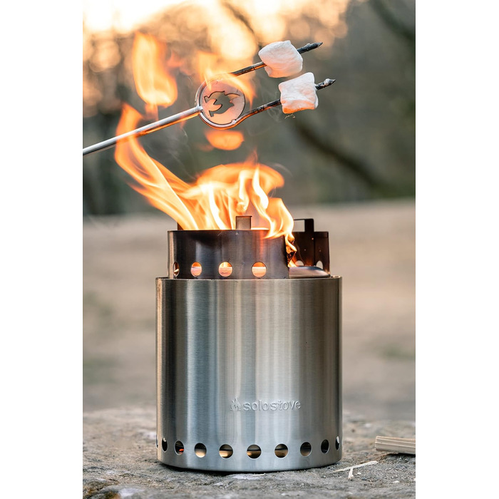 Кемпінгова піч Solo Stove Campfire Портативна кемпінгова піч, для 4 осіб, нержавіюча сталь, потужна, ефективна на дровах з низьким димленням, 23,5 x 17,8 см, 1 кг