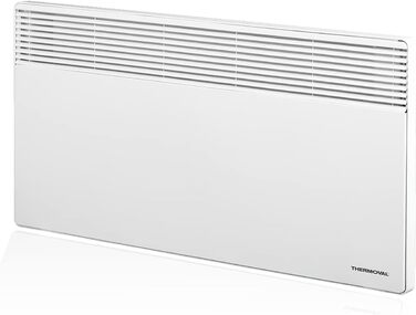 Електричний конвектор Thermoval, електричний радіатор TX 2500, 2,5 кВт, IP20, окремостоячий або настінний електричний обігрівач, електричне опалення для житлових та офісних приміщень, конвекторний обігрівач, білий