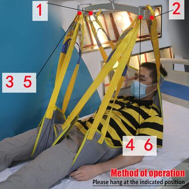 Ремінь для перенесення підйому пацієнта на все тіло, ремінь для перенесення медичного обладнання, ремінь для перенесення душу та туалету для підйому обладнання з підголівником для людей похилого віку з обмеженими можливостями, вантажопідйомність