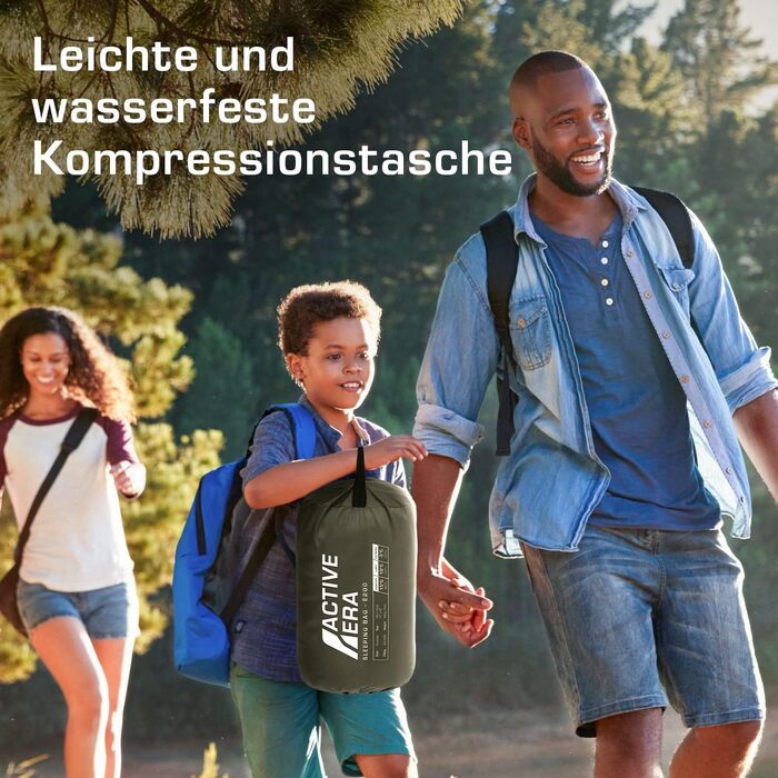 Спальний мішок Active Era Blanket - Спальний мішок, від -3C до 15C Літо, весна, осінь - Легкий спальний мішок для використання на вулиці та в приміщенні, чорний