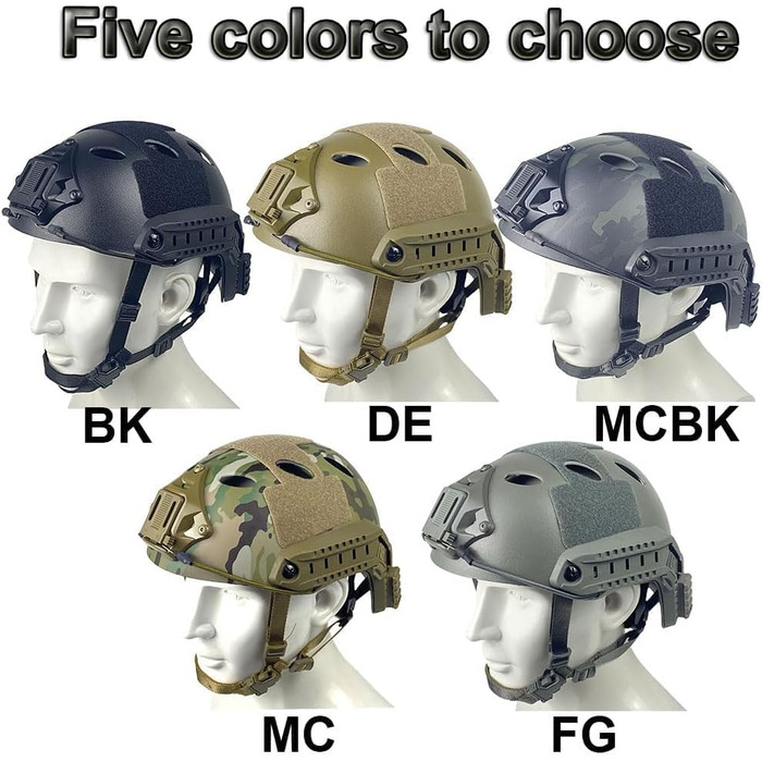 Тактичний страйкбольний шолом, регульований, швидкорозгортаючий, кріплення PJ NVG для тактичного страйкболу, пейнтболу MCBK XL