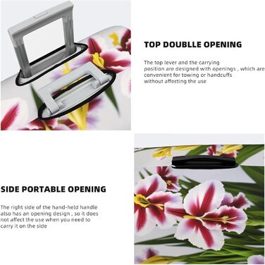 Чохол для валізи Gladiolus, міцний захист, підходить для багажу розміром 45,7 - 81,3 см, Чорний, Великий