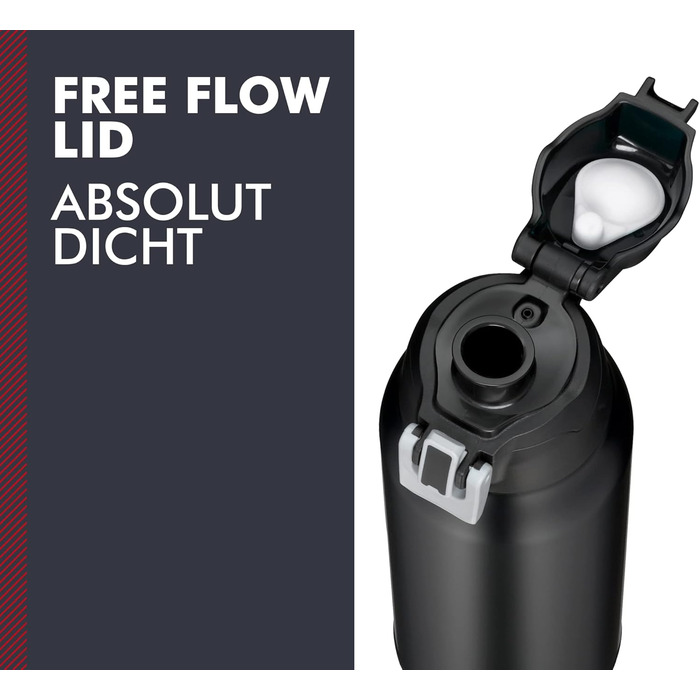 Л, чорний, термос з нержавіючої сталі 1л, пляшка для пиття з сумкою та ременем для перенесення, надзвичайно легка, ізольована пляш