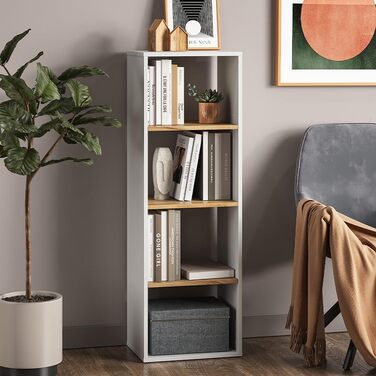 Книжкова шафа Vicco Tomy, білий/золотий дуб, 40 x 120 см, 4 відділення, білий/золотий дуб, 40 x 120 см