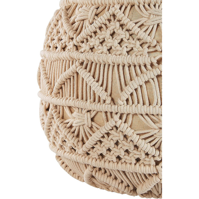 Подушка-шезлонг Beliani Pouf з в&39язаним м&39ячим сидінням, бежева, 40x40 см, кругла, бавовна, Кайсері