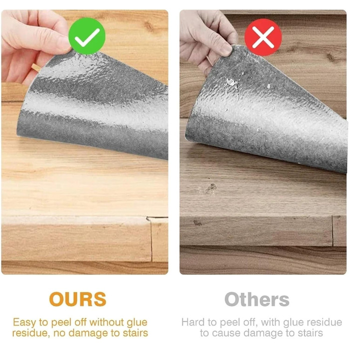 Сходинки 7/14 шт. 45x20 см Килимок для сходів Протиковзкі сходинки Підлога для сходів Самоклеюча підкладка для сходів Липка підкладка Килими Килимове вирізання своїми руками для захисту сходів (темно-сірий, 7 шт. 45x20 см) 7 шт. 45x20 см темно-сірий