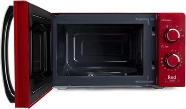 Мікрохвильова піч Orbegozo MI 2121, ємність 20 літрів, 6 рівнів потужності, таймер, програма розморожування, 700 Вт, червоний