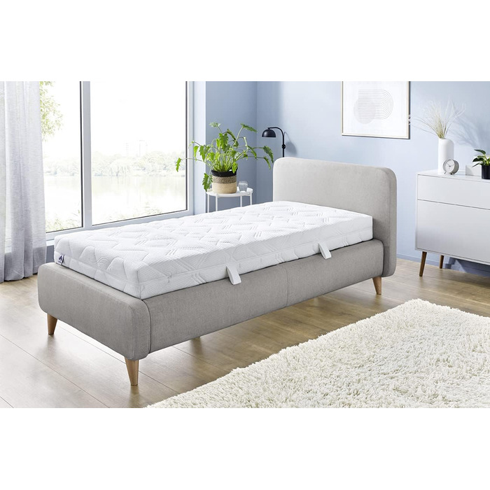 Ортопедичний 7-зонний матрац Irisette Lotus 500 з пружинами кишенькової форми, рівень жорсткості 3 (середньо-жорсткий), 100 x 200 см, сертифікований Oeko-Tex, виготовлений відповідно до німецьких стандартів якості. Рівень жорсткості H 3 - середньо-жорстки