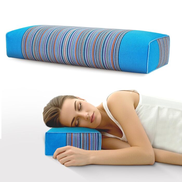 Гречана подушка, гречана подушка для шиї на блискавці (синя)