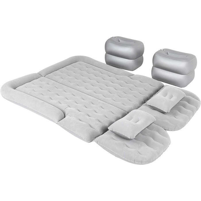 Надувне автомобільне ліжко, надувний матрац, кемпінгове ліжко, автомобільний надувний матрац, надувне, потовщене дорожнє ліжко, килимок для сну, аксесуари для кемпінгу (сірий)