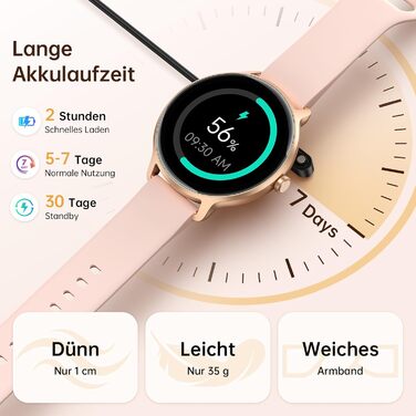 Жіночий круглий смарт-годинник, 1,27-дюймовий AMOLED-смарт-годинник з функцією телефону, фітнес-годинник з монітором серцевого ритму, монітором SpO2, монітором сну, крокоміром, 120 спортивних режимів, водонепроникність IP68, сумісний з iOS та Android, 1,2