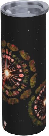 Кухоль з прямою трубочкою, 590 мл, дизайн зірки з кульбаб, друкований, дорожній кухоль, підходить для кемпінгу, офісу та дому