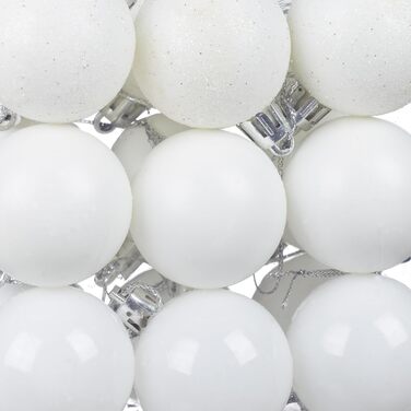 Різдвяні кульки набір із 76 шт білі Relaxdays