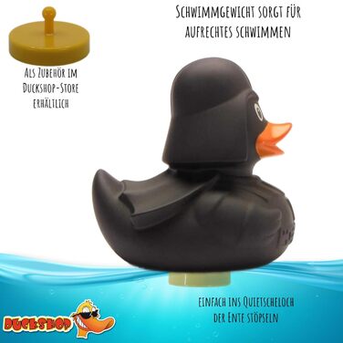 Зірка смерті Скрипуча качка I Чорна зірка IL Гумова качка 8,5 см - в комплекті брелок із гумовою каченям I Подарунок для шанувальн