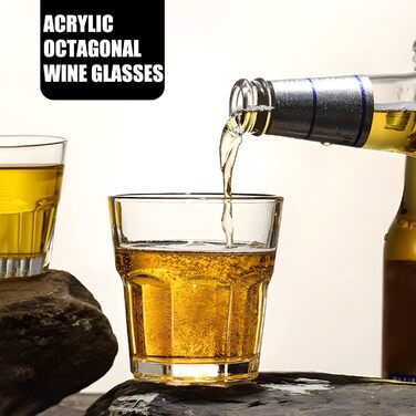 Окуляри ZHANCEN Акрилові склянки для пиття Небиткі пластикові стакани Багаторазові стакани для коктейлів Окуляри для дому, рестора