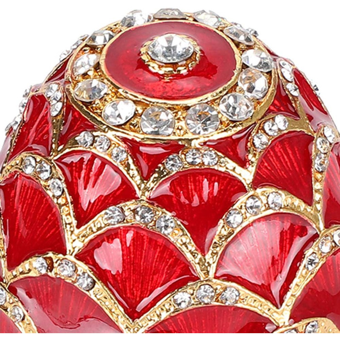 Шкатулка для дрібничок у стилі яйця, витончена шкатулка для дрібничок, позолочений емальований розписний органайзер для ювелірних виробів з подарунковою коробкою для декору дому