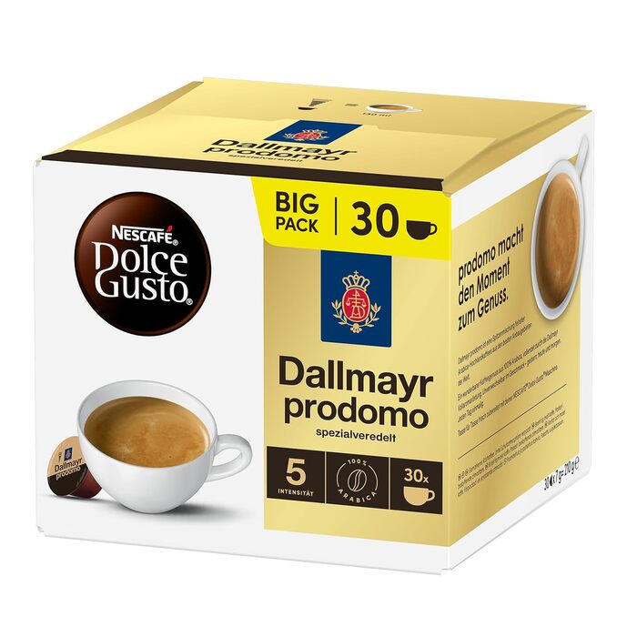 Кавові капсули NESCAF DOLCE GUSTO DALLMAYR prodomo, упаковка з 3 шт. (3 x 30 капсул)