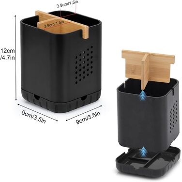 Тримач для зубної щітки BYUNER Тримач для електричної зубної щітки Насадки для щіток Органайзер для ванної кімнати Чашка для зубної щітки Знімний тримач для зубної щітки зі зливним отвором (чорний)