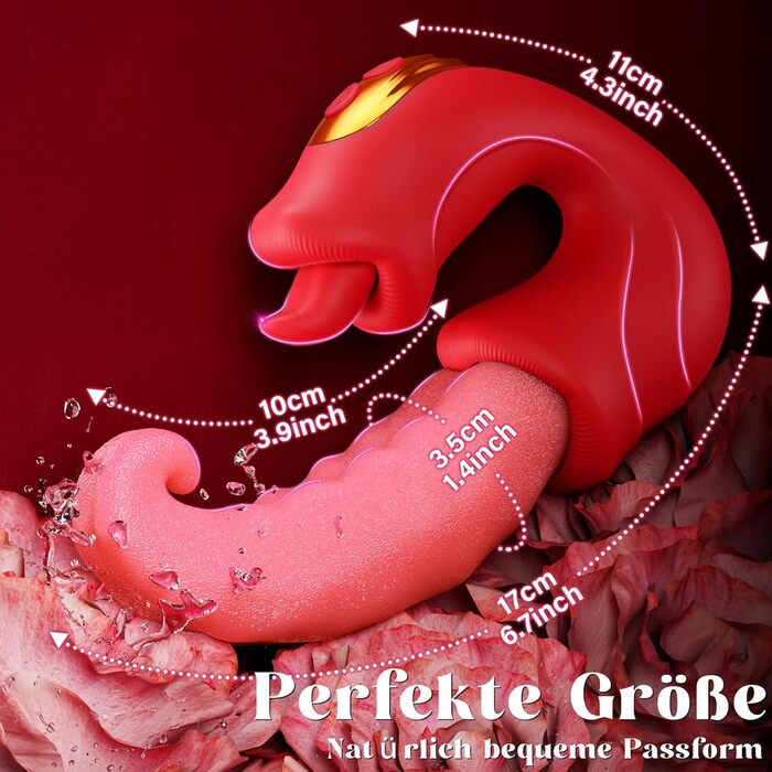 Вібратор Glanvoo, з стимуляцією язика та клітора, 10 режимів поштовхів, 10 режимів вібрації