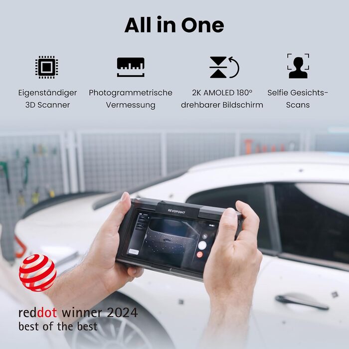 Сканер Revopoint MIRACO Plus для 3D-друку, портативний сканер з фотограмметрією, до 20 кадрів в секунду, точність до 0,02 мм, повн